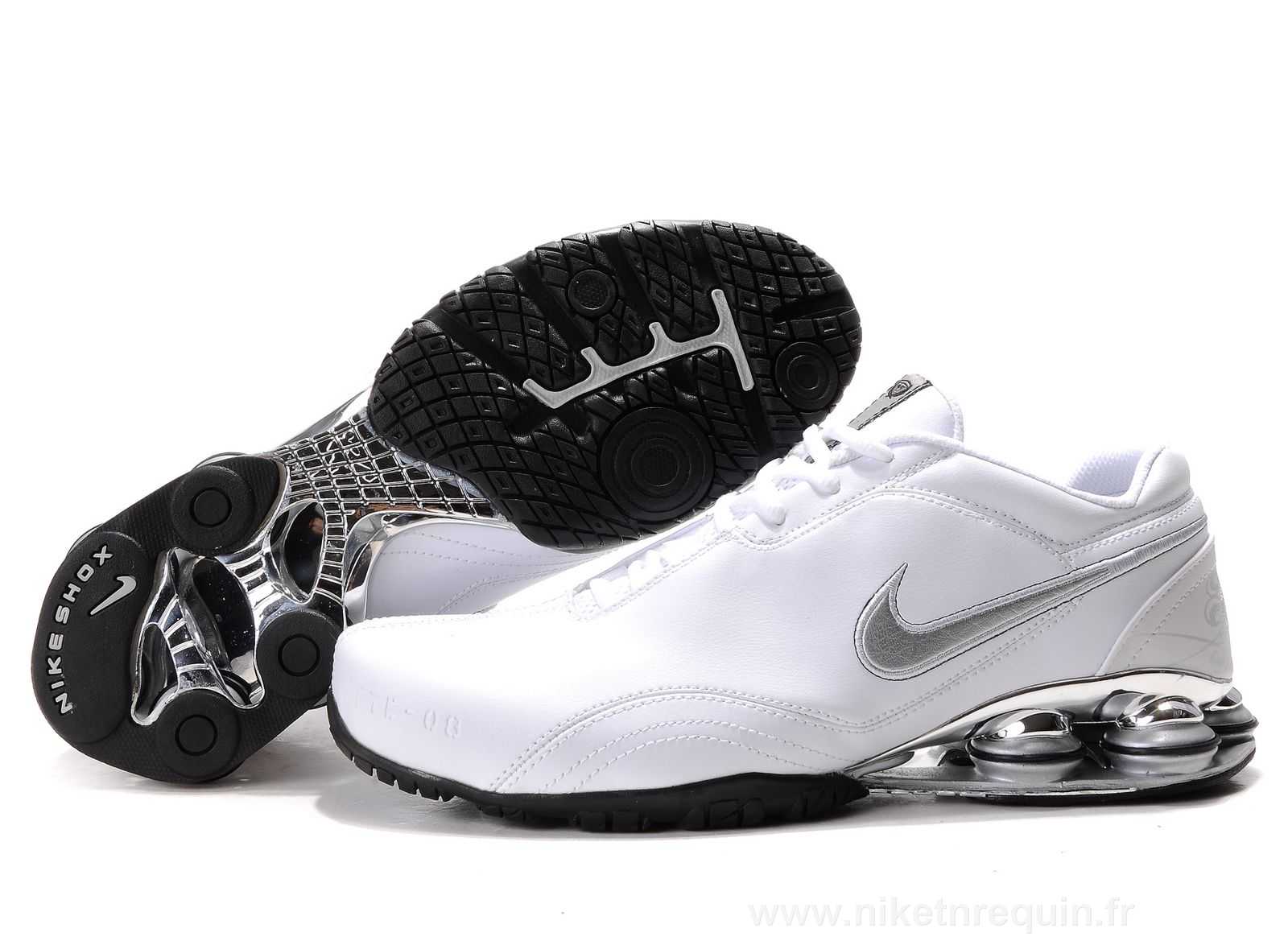 Argente Et Blanc Nike Shox R5 Plaquage